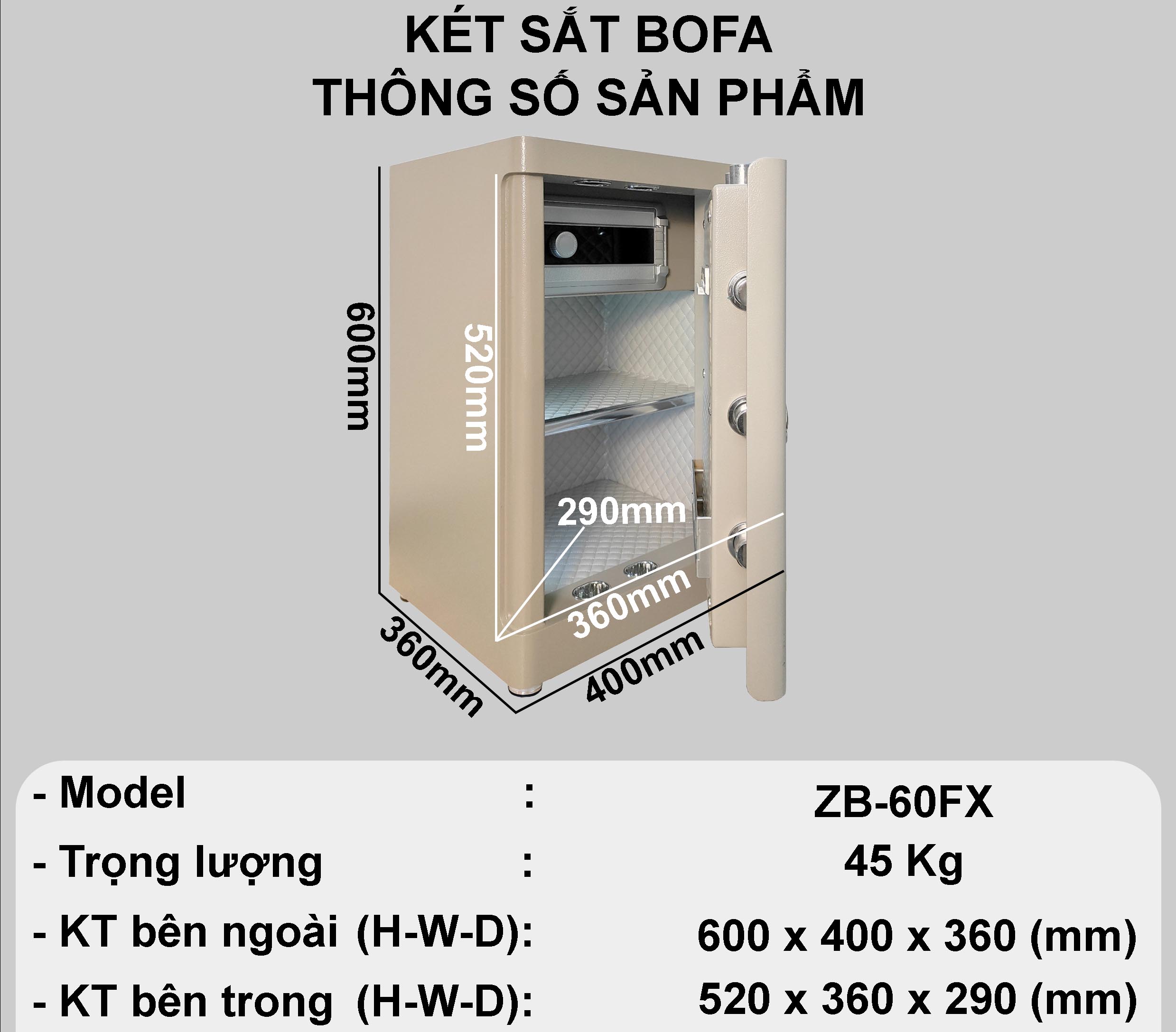 Két Sắt Zhibo Series Zb 60fx