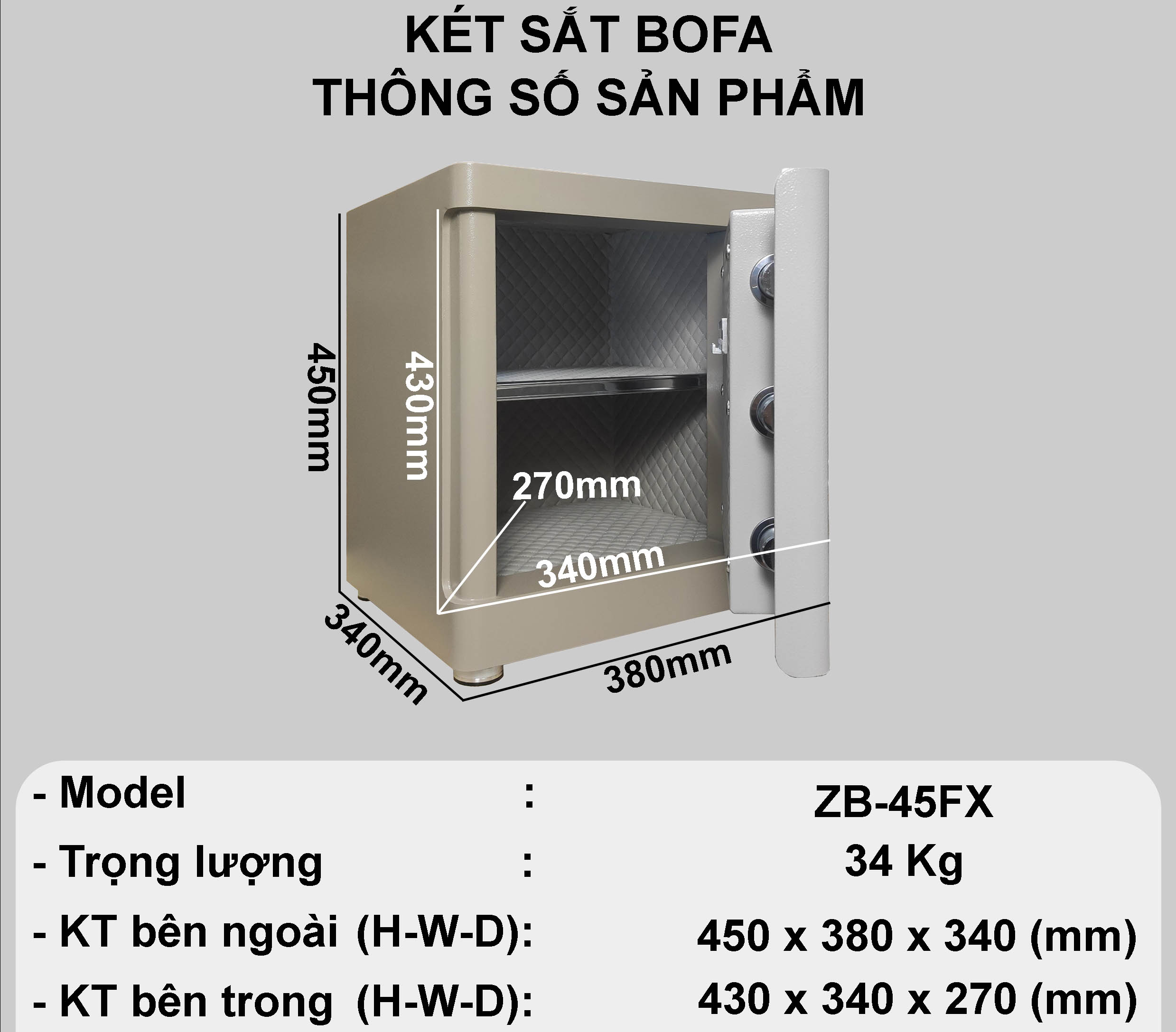 Két Sắt Zhibo Series Zb 45fx